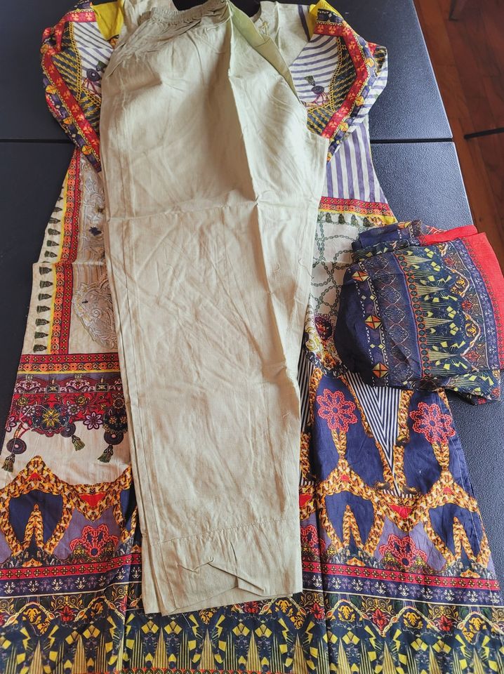 Indian Cotton Stitched Embroidery Suit Ready To Ship