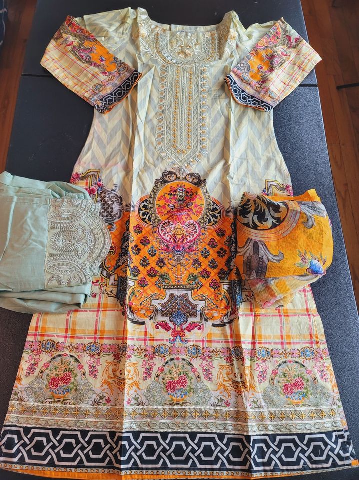 Indian Cotton Stitched Embroidery Suit Ready To Ship