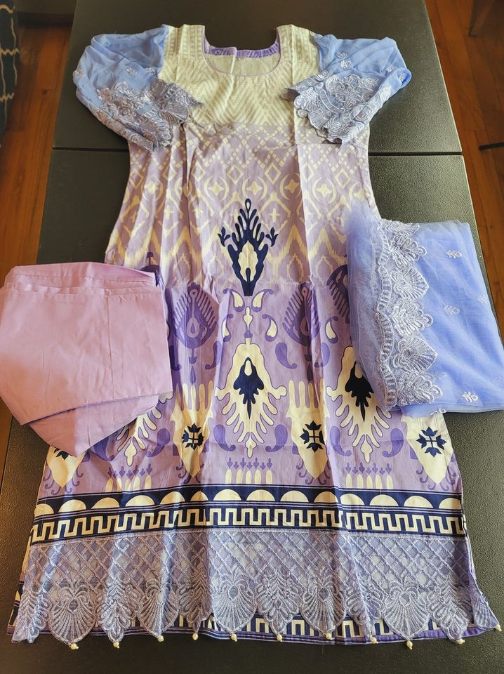 Indian Cotton Stitched Embroidery Suit Ready To Ship