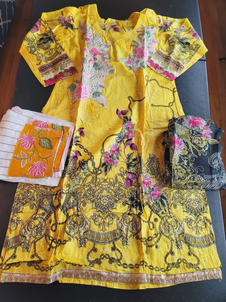 Indian Cotton Stitched Embroidery Suit Ready To Ship