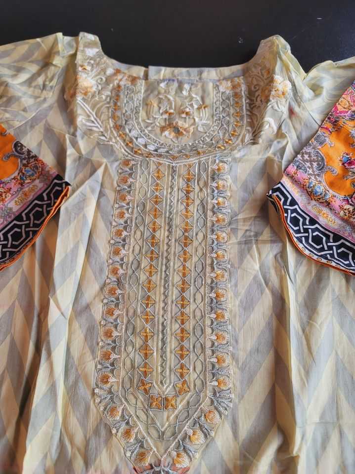 Indian Cotton Stitched Embroidery Suit Ready To Ship