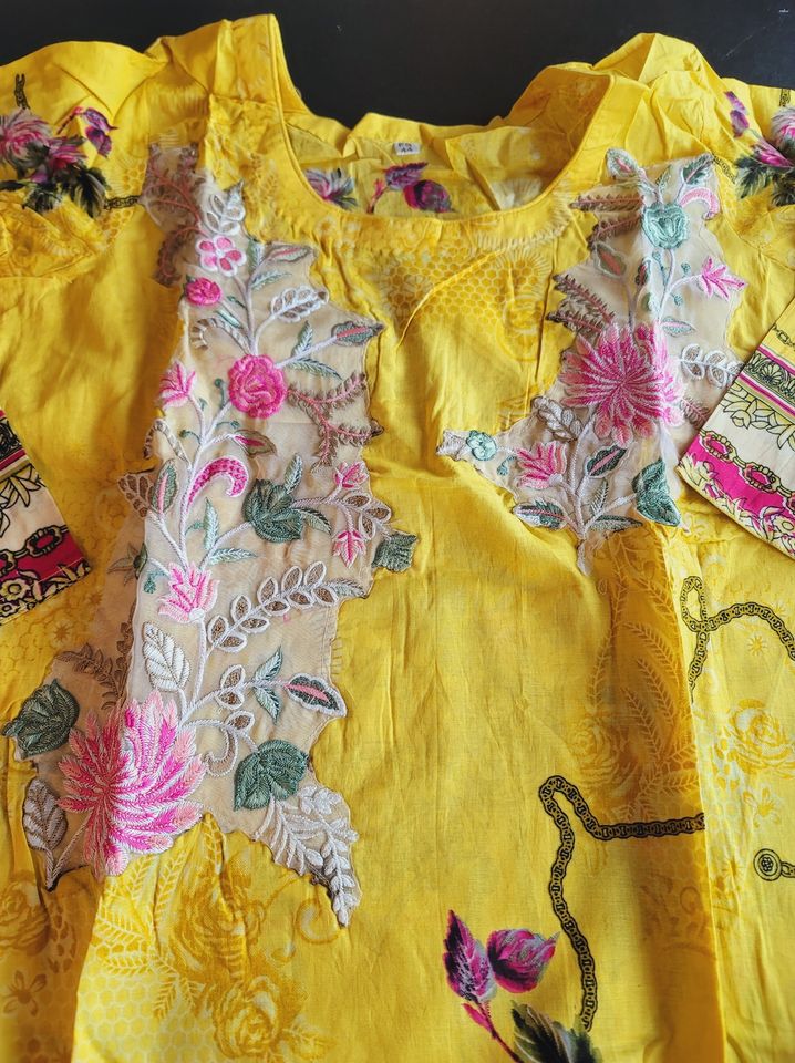 Indian Cotton Stitched Embroidery Suit Ready To Ship