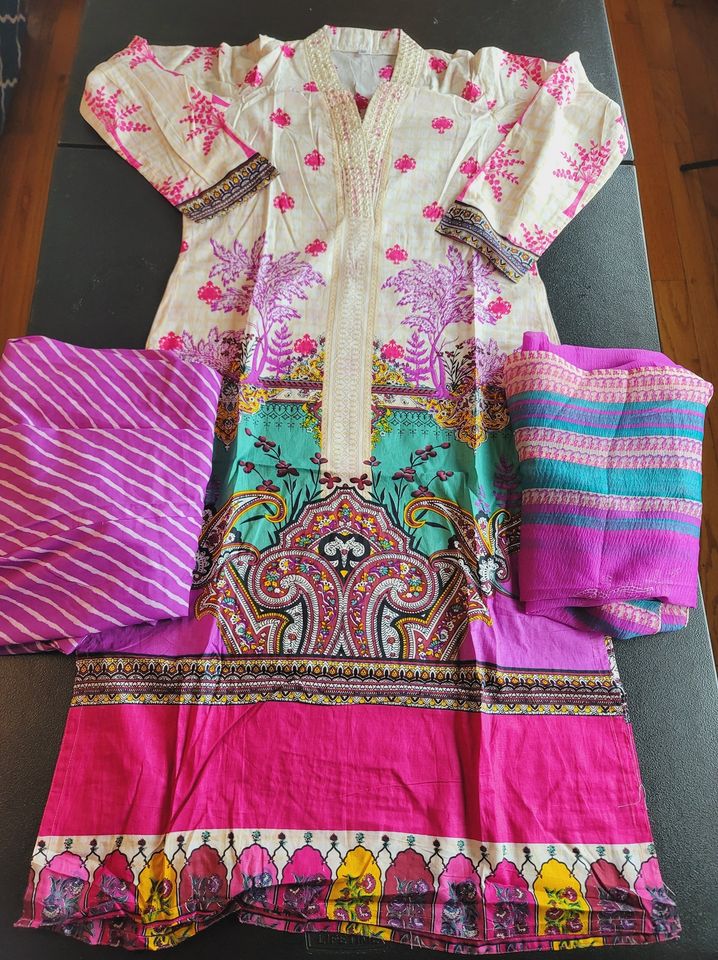Indian Cotton Stitched Embroidery Suit Ready To Ship