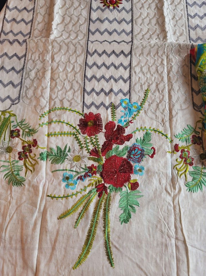 Indian Cotton Stitched Embroidery Suit Ready To Ship