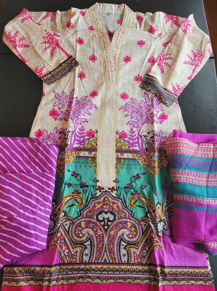 Indian Cotton Stitched Embroidery Suit Ready To Ship