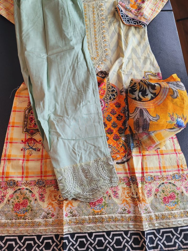 Indian Cotton Stitched Embroidery Suit Ready To Ship