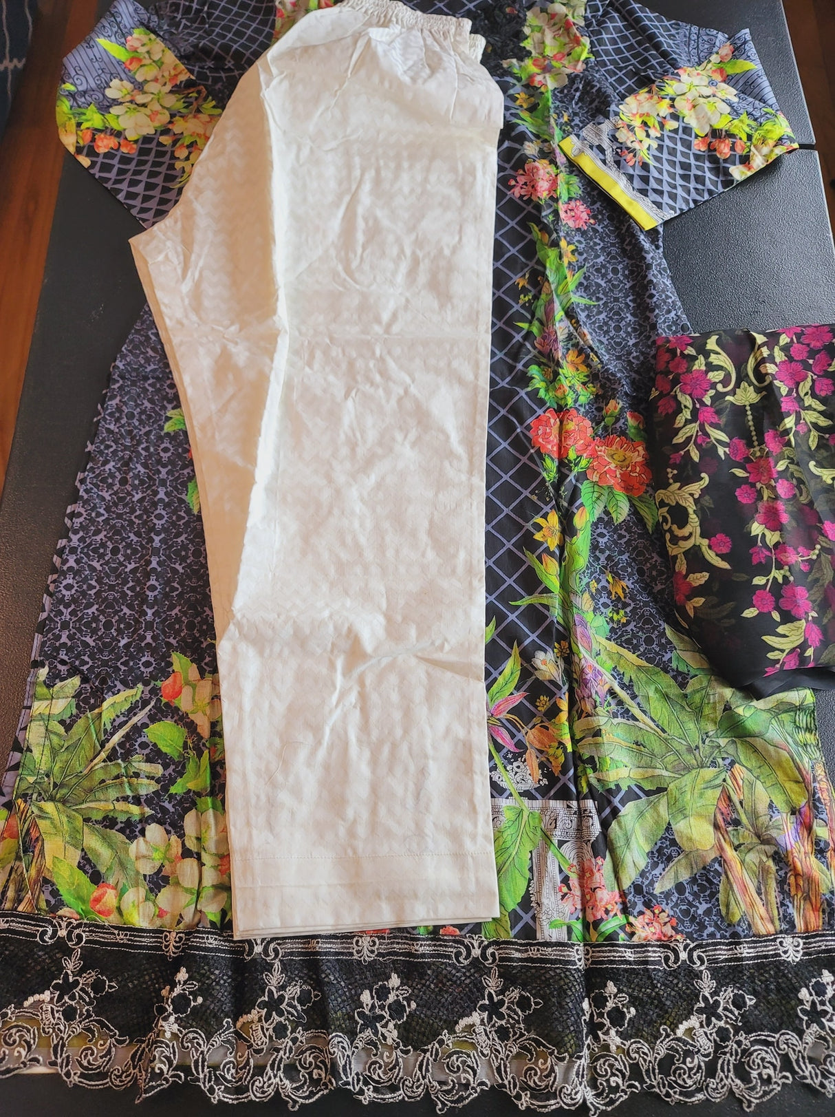 Indian Cotton Stitched Embroidery Suit Ready To Ship