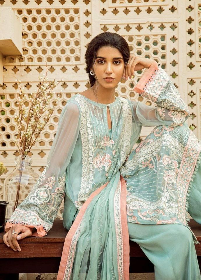 AIK Atelier Embroidered Chiffon Collection 2020-100% Original Guaranteed