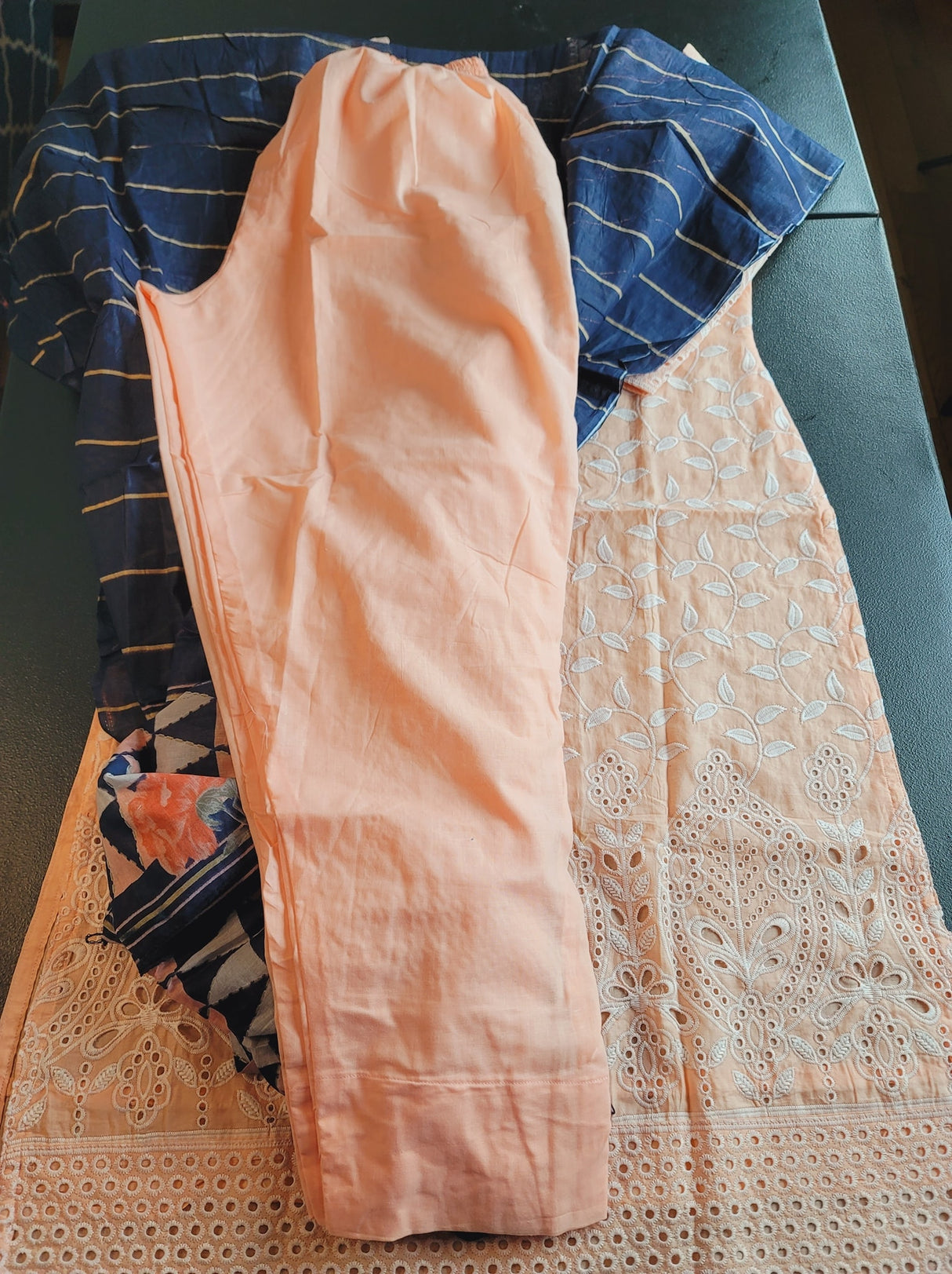 Indian Cotton Stitched Embroidery Suit Ready To Ship