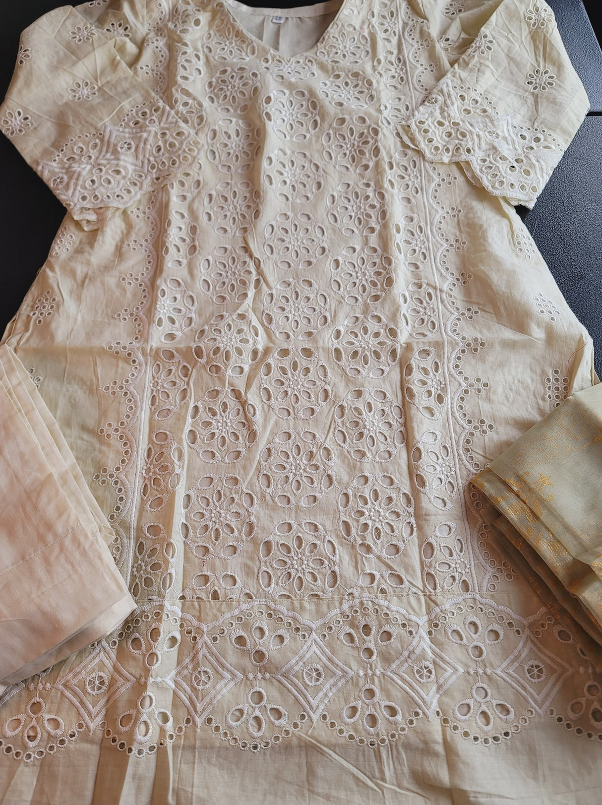 Indian Cotton Stitched Embroidery Suit Ready To Ship