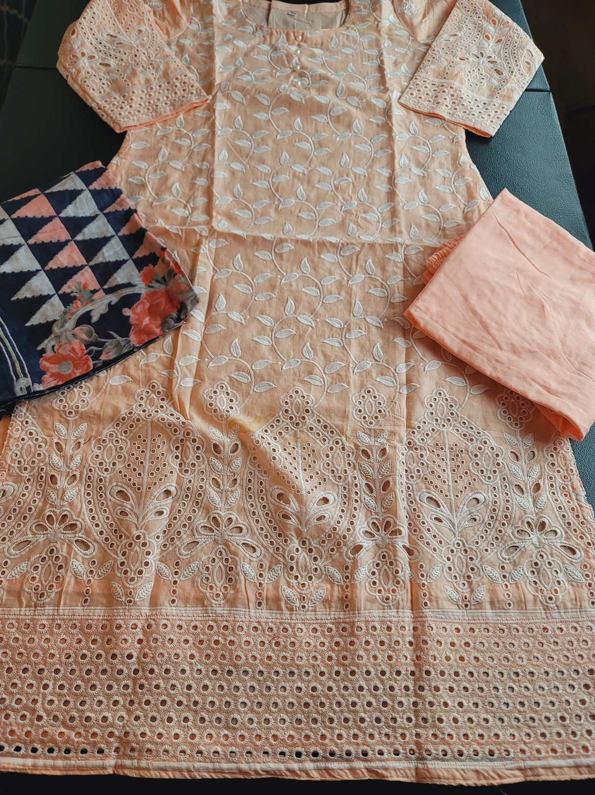 Indian Cotton Stitched Embroidery Suit Ready To Ship