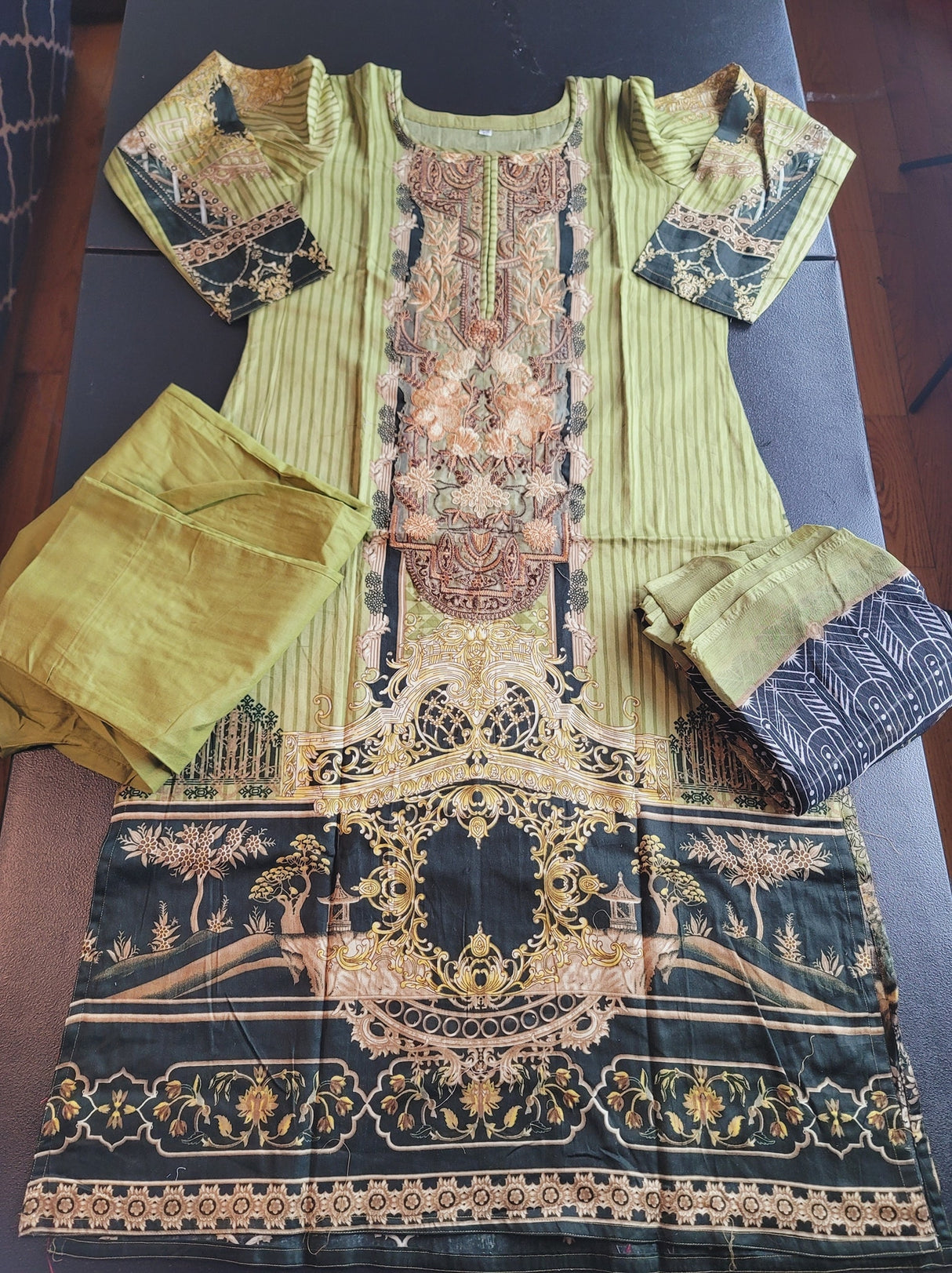 Indian Cotton Stitched Embroidery Suit Ready To Ship