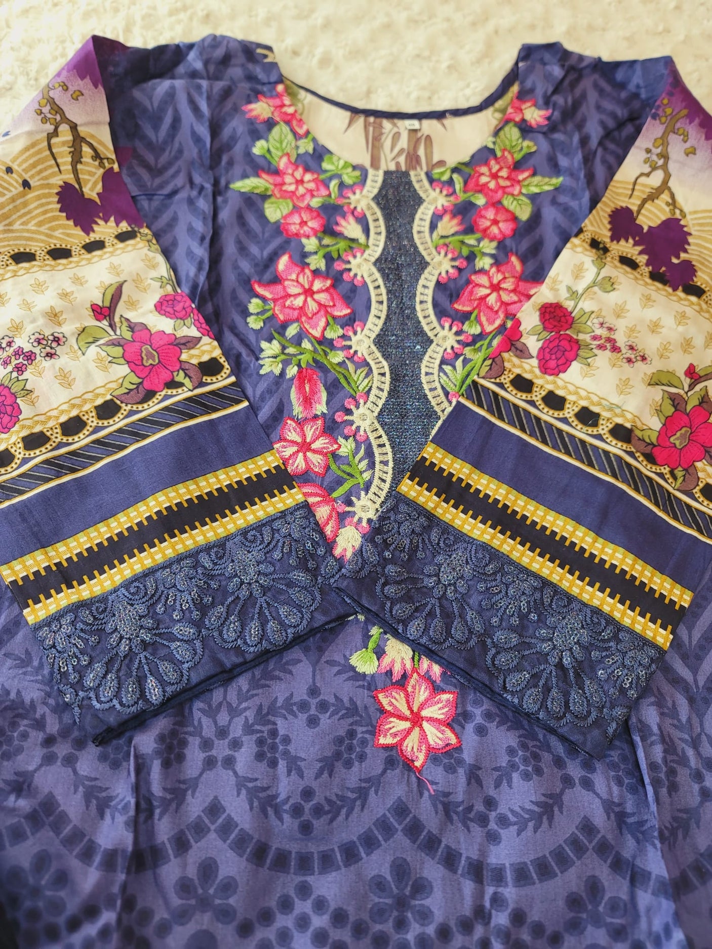 Pakistani Stitched lawn Embroidered Salwar kameez ready to ship