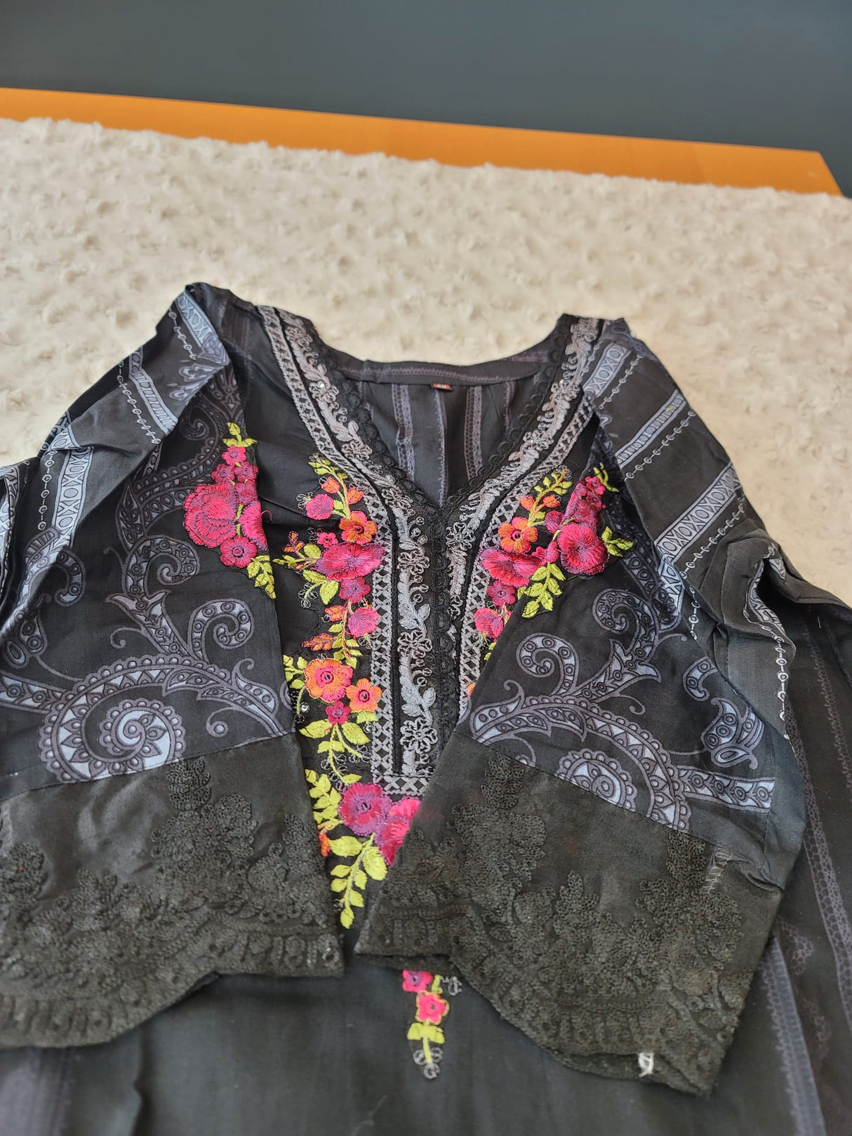 Indian Cotton Stitched Embroidery Suit Ready To Ship