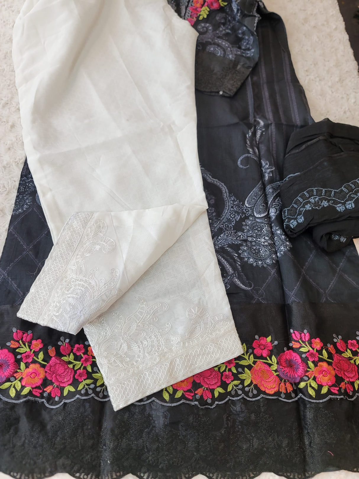 Indian Cotton Stitched Embroidery Suit Ready To Ship