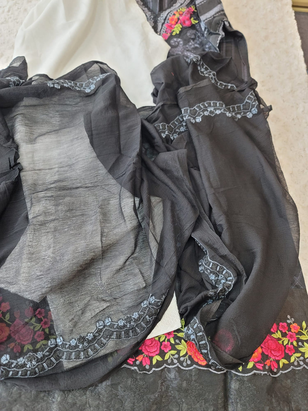 Indian Cotton Stitched Embroidery Suit Ready To Ship