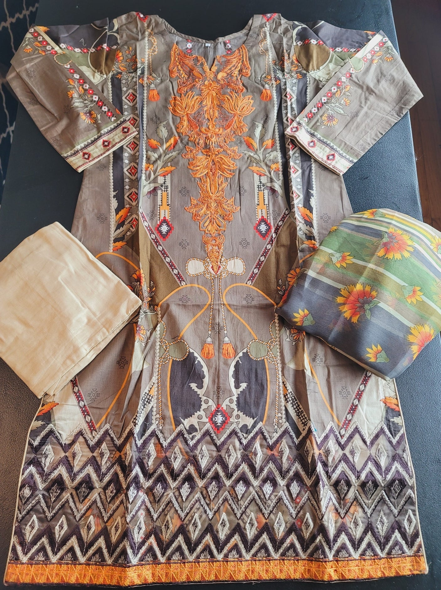 Pakistani Lawn Embroidered Salwar kameez Ready To Ship