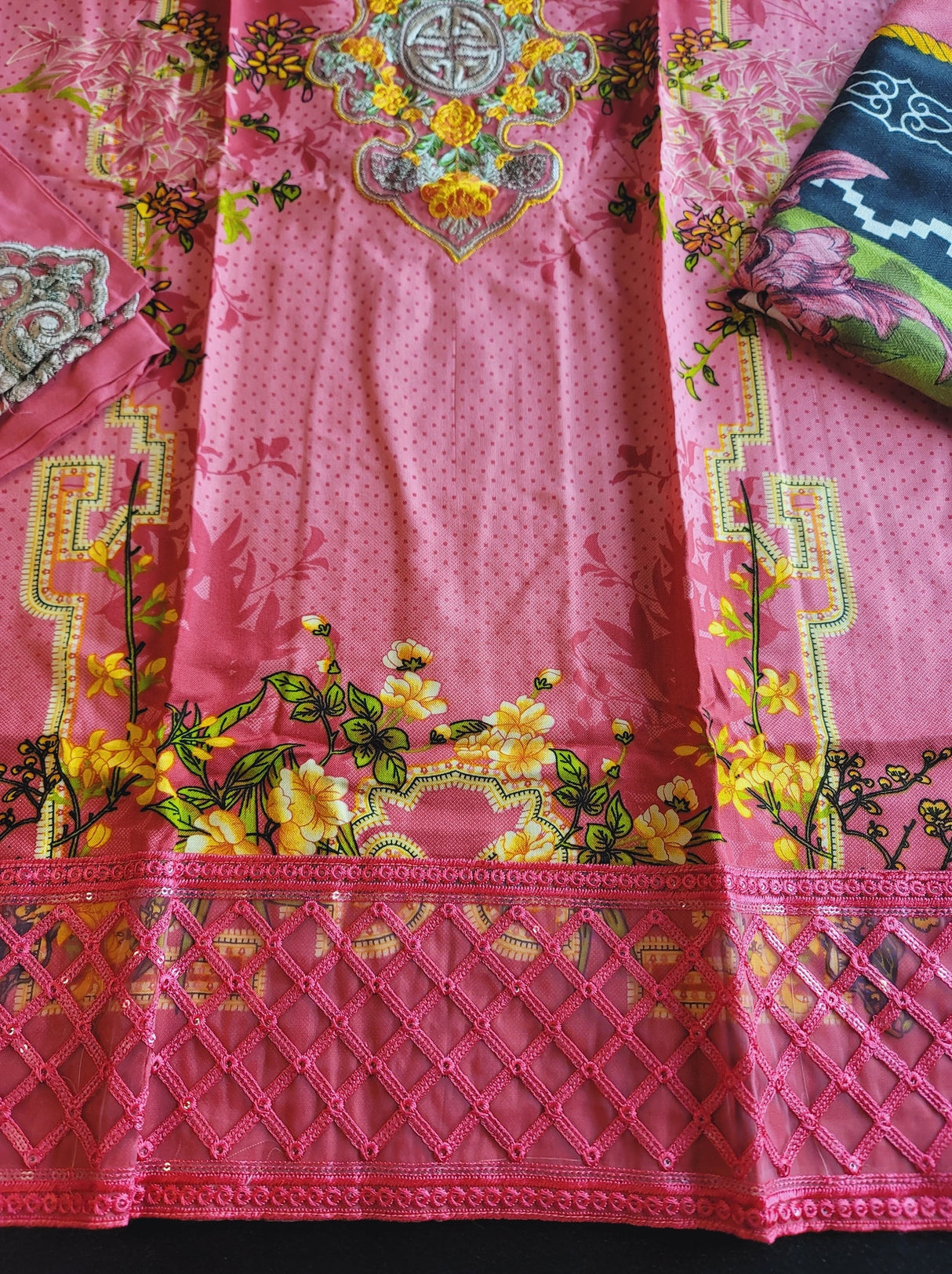 Pakistani Linen Embroidered Salwar kameez Ready To Ship