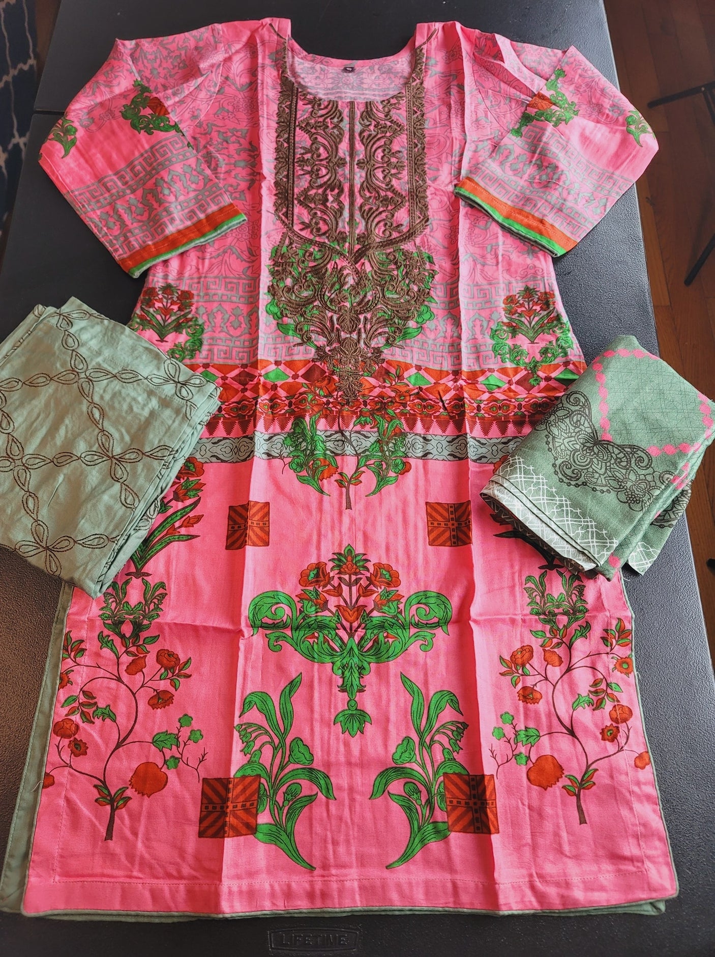 Pakistani Linen Embroidered Salwar kameez Ready To Ship