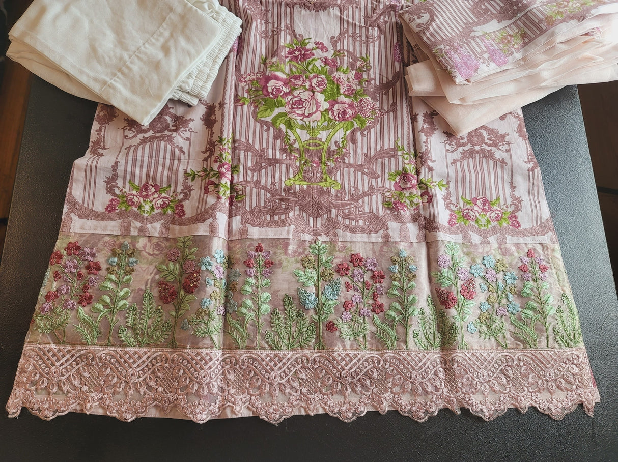 Indian Cotton Stitched Embroidery Suit Ready To Ship