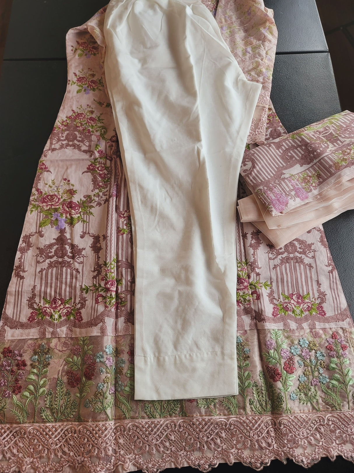 Indian Cotton Stitched Embroidery Suit Ready To Ship