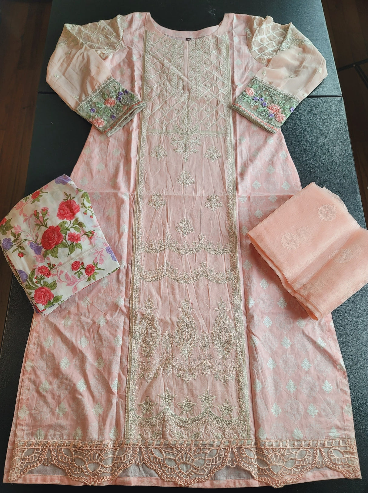 Indian Cotton Stitched Embroidery Suit Ready To Ship