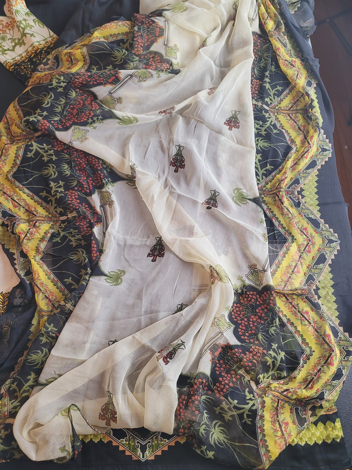 Indian Cotton Stitched Embroidery Suit Ready To Ship