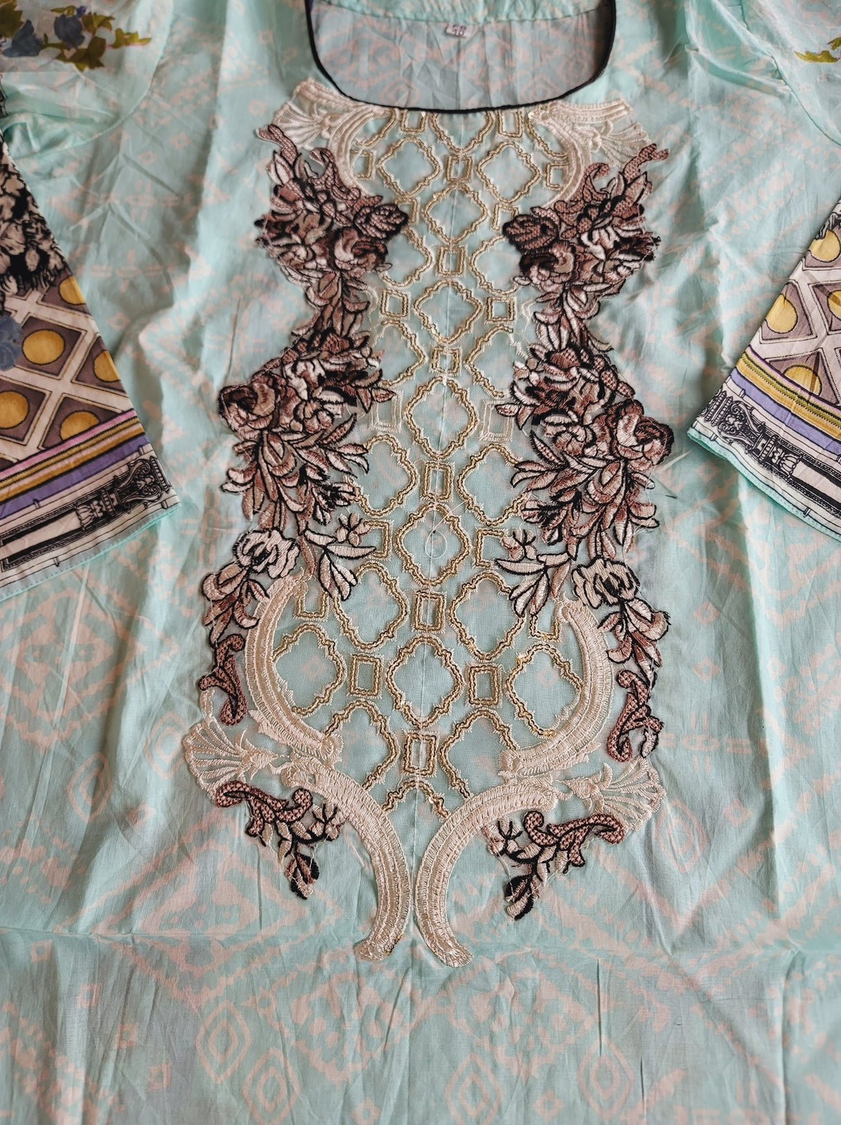 Indian Cotton Stitched Embroidery Suit Ready To Ship