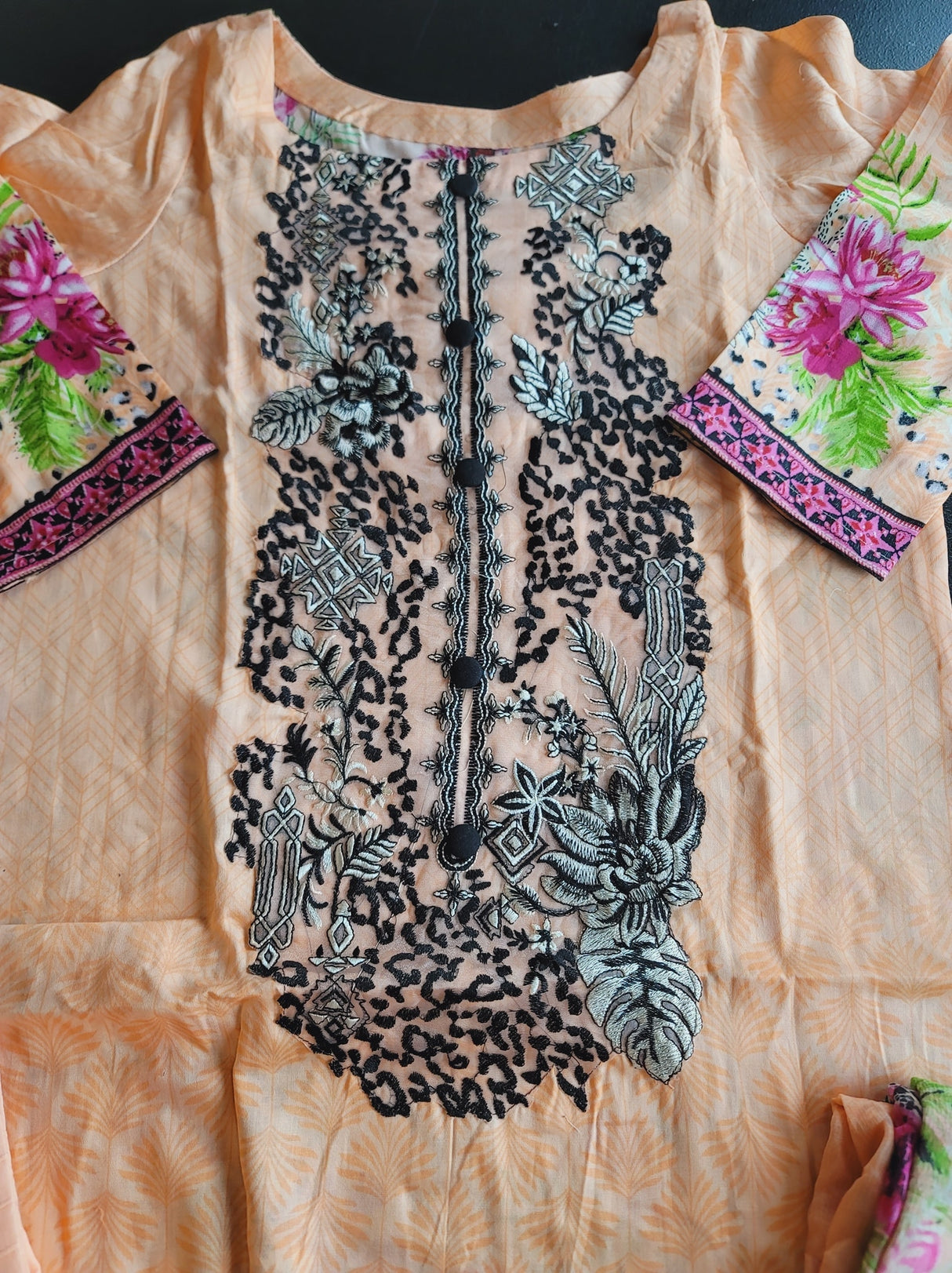 Indian Cotton Stitched Embroidery Suit Ready To Ship