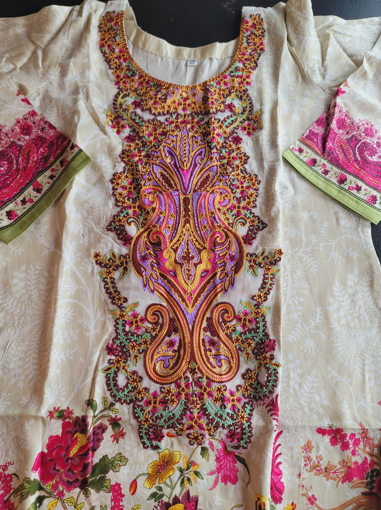 Indian Cotton Stitched Embroidery Suit Ready To Ship