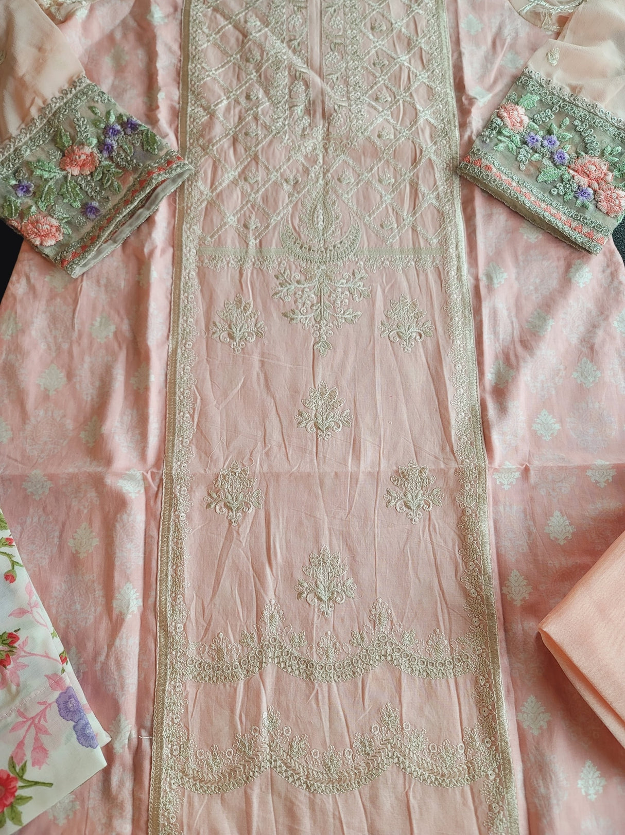 Indian Cotton Stitched Embroidery Suit Ready To Ship