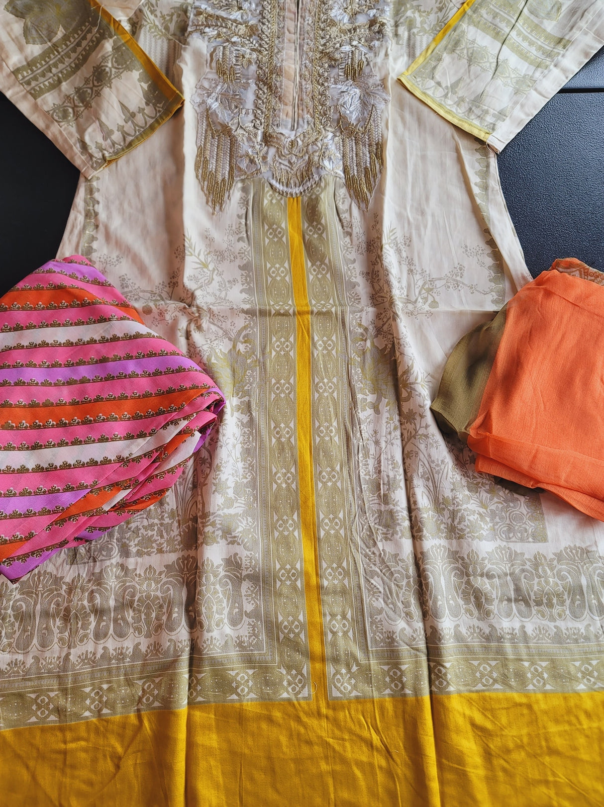 Indian Cotton Stitched Embroidery Suit Ready To Ship