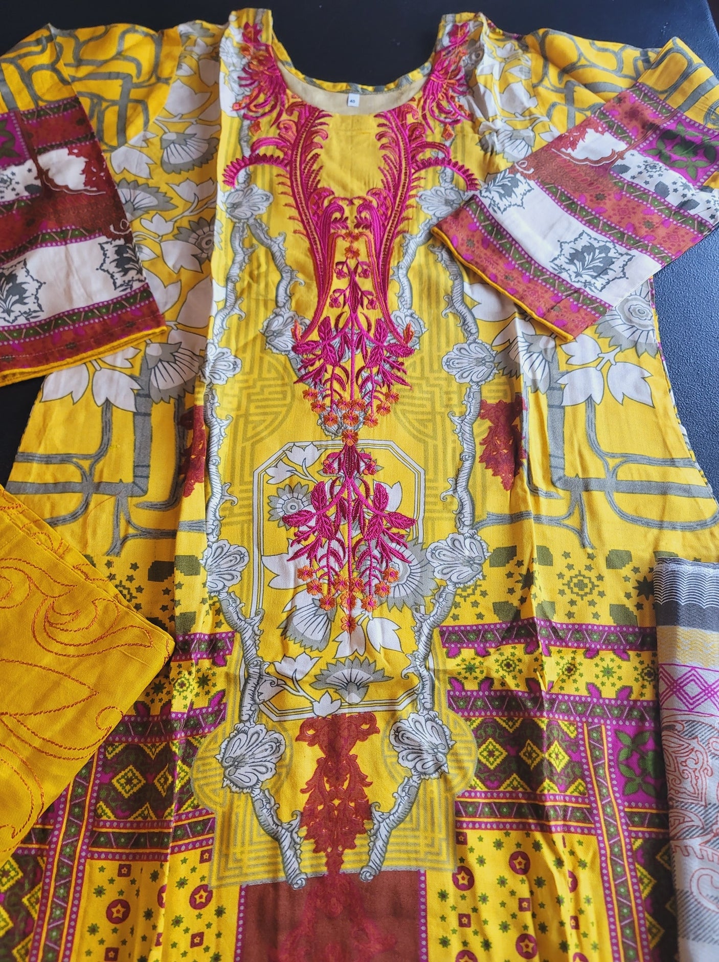 Pakistani Linen Embroidered Salwar kameez Ready To Ship