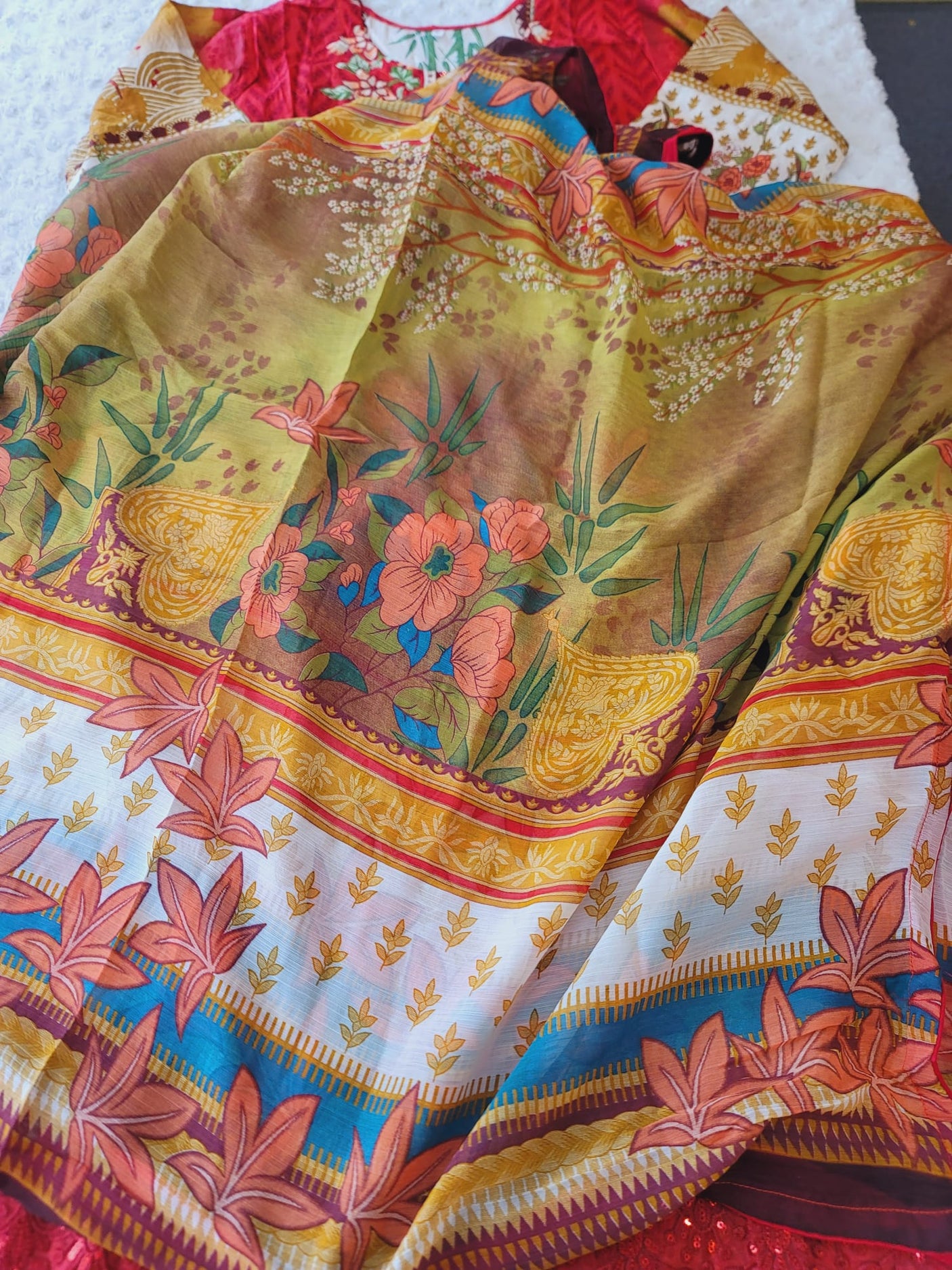 Pakistani Stitched lawn Embroidered Salwar kameez ready to ship