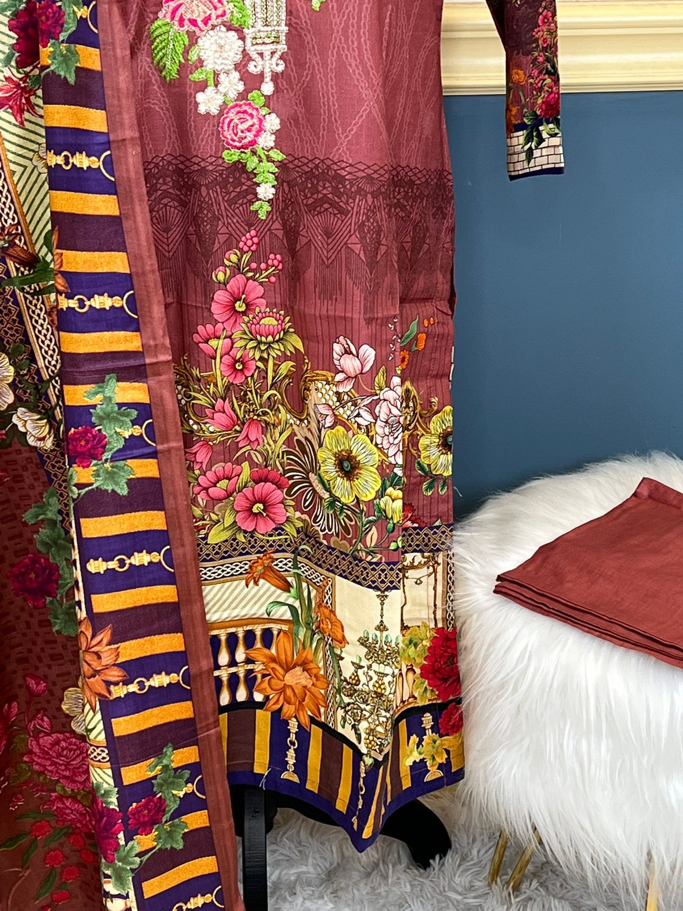 Pakistani Stitched Embroidered lawn Salwar kameez ready to ship