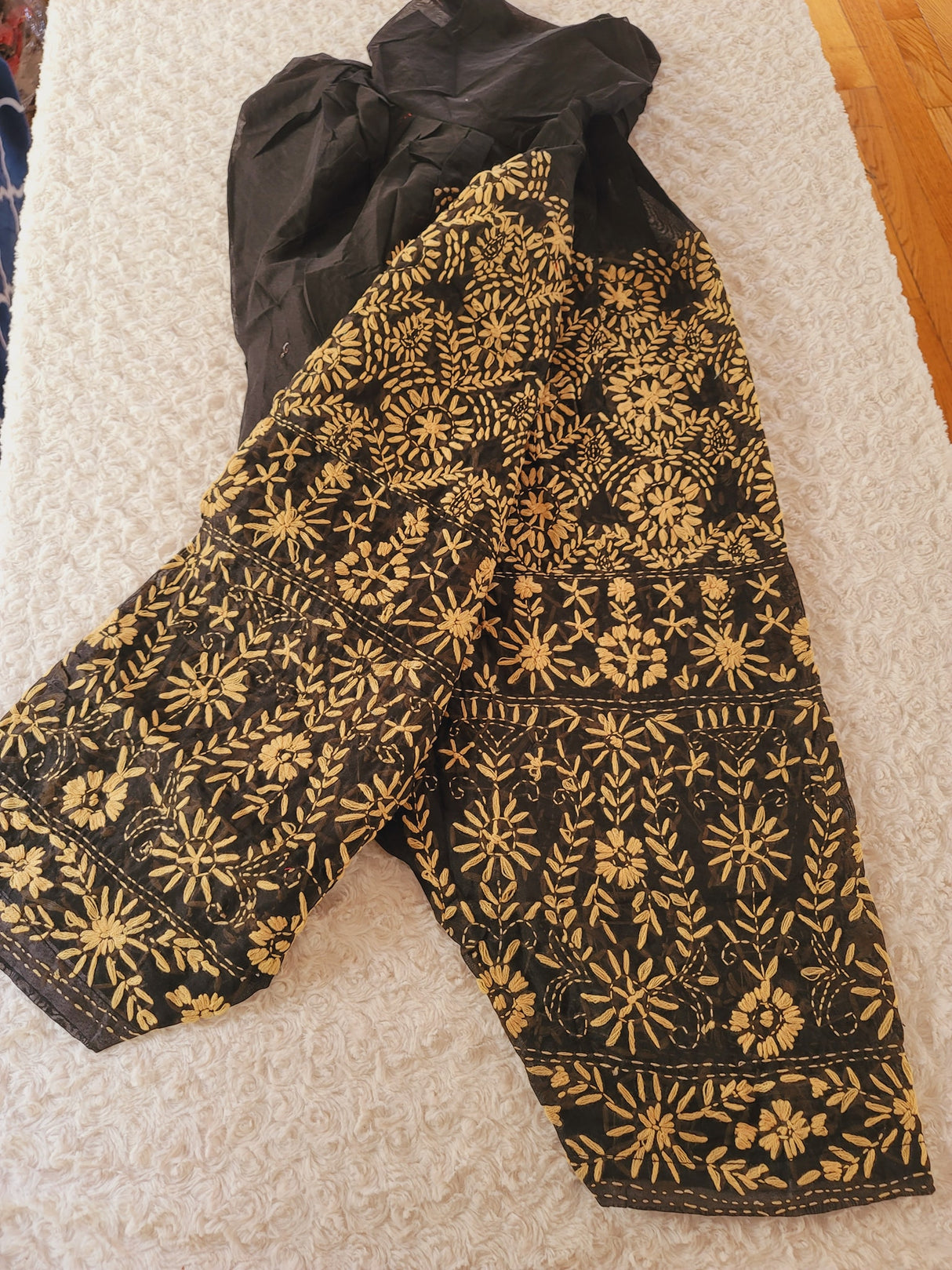 Free size silk phulkari salwer