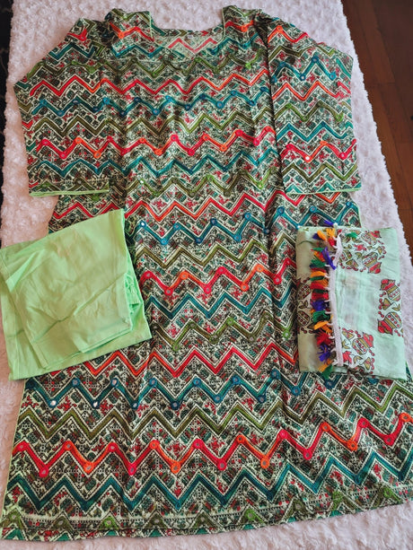 Bangladeshi cotton dress with cotton dupatta