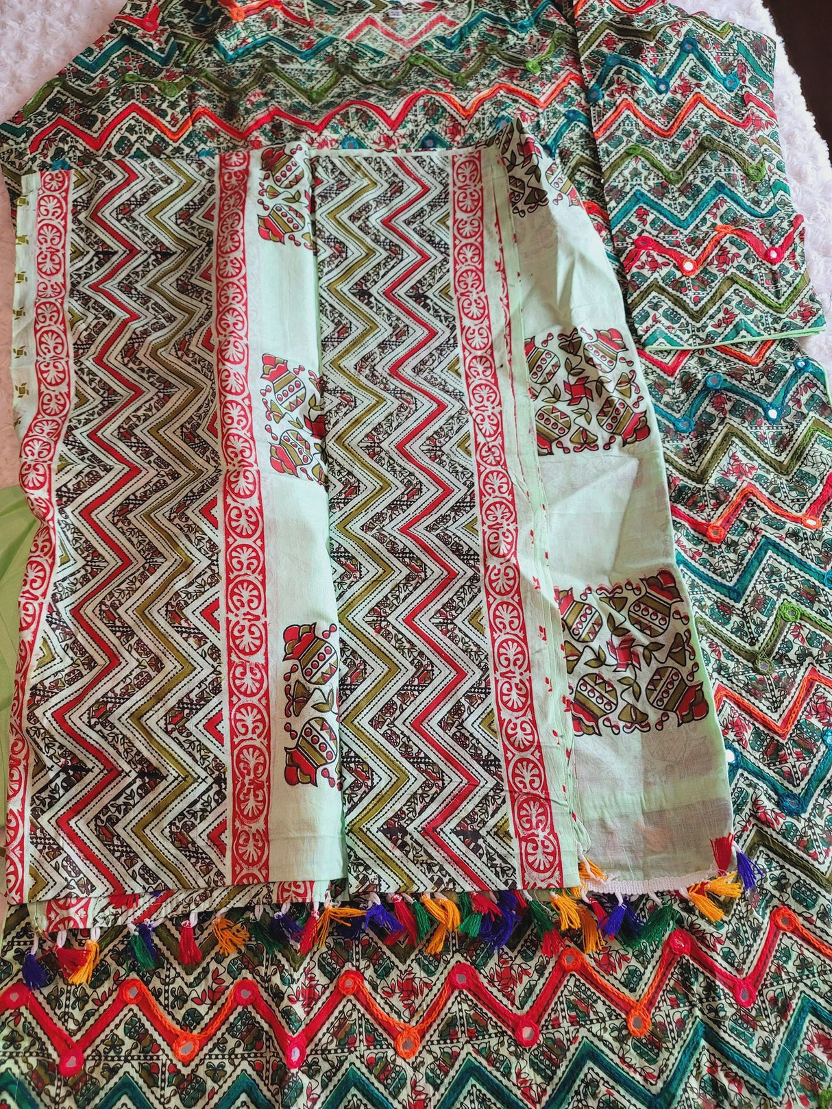 Bangladeshi cotton dress with cotton dupatta