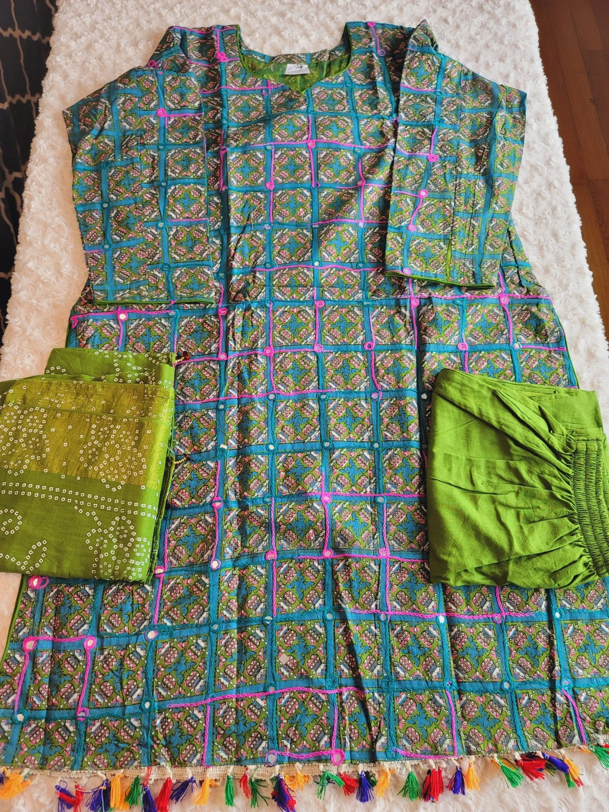Bangladeshi cotton dress with cotton dupatta