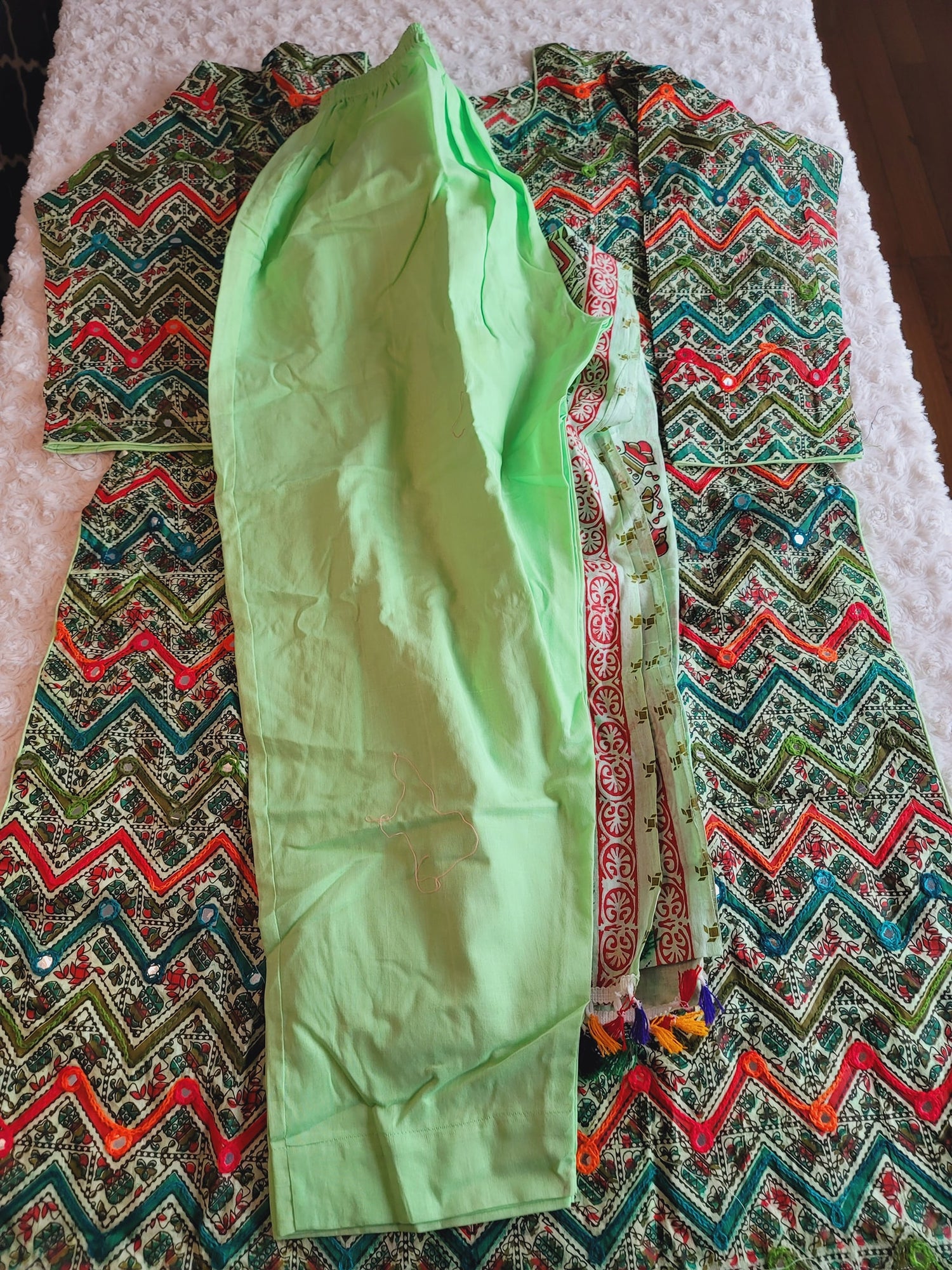 Bangladeshi cotton dress with cotton dupatta