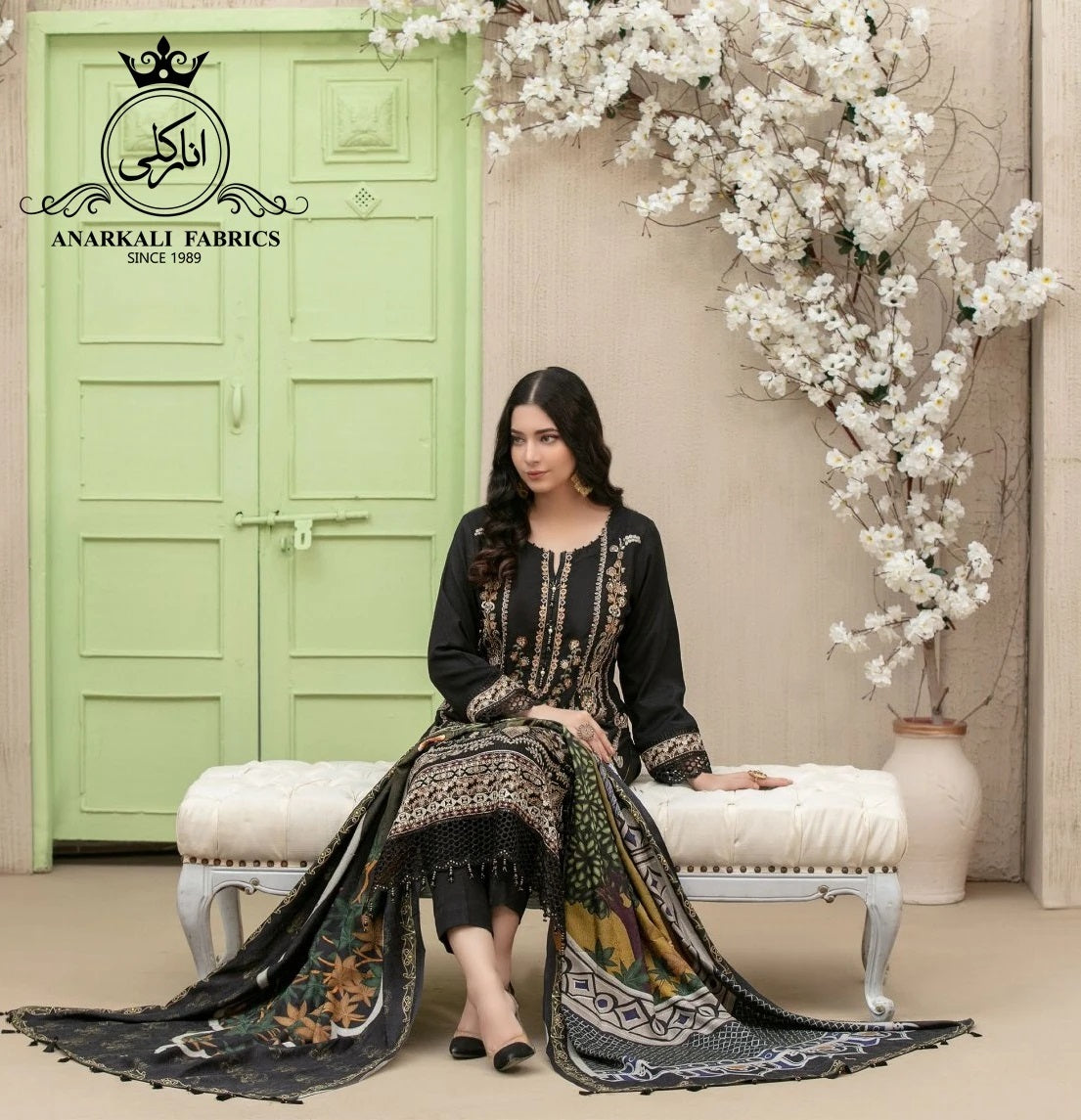 Mahsa Leather Peach By Tawakkal Chiffon Embroidered Collection 2021 -100% Original Guaranteed