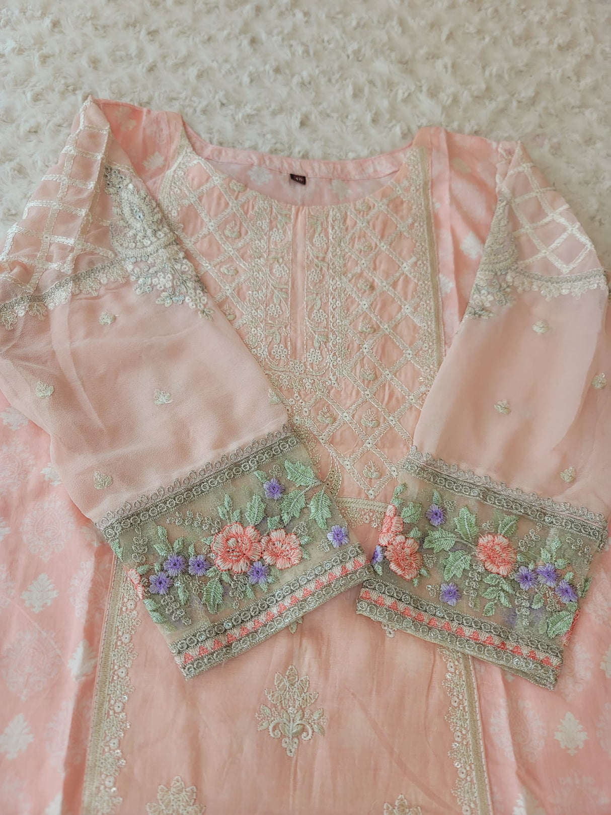 Indian Cotton Stitched Embroidery Suit Ready To Ship