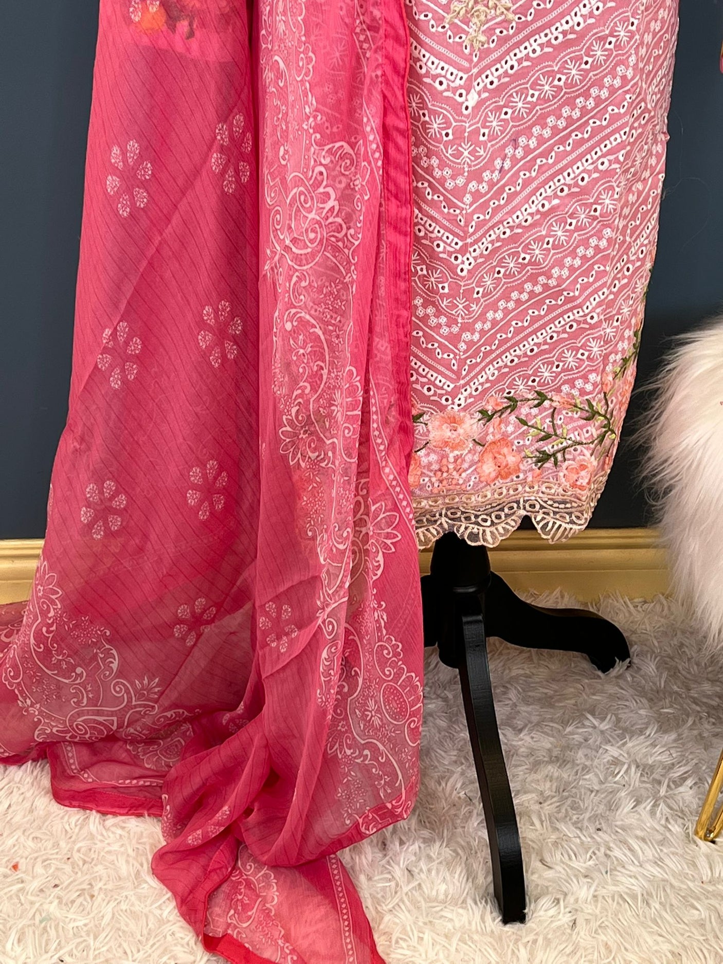 Pakistani Stitched Luxury Embroidered lawn Salwar kameez ready to ship