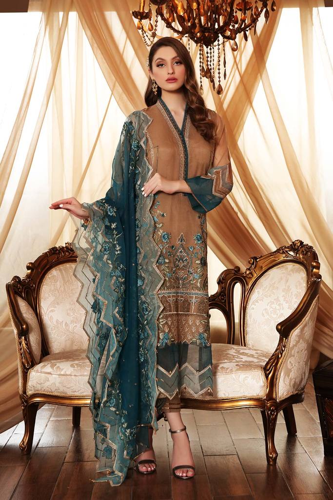 Charizma Chimmer Festive Chiffon Collection 2021-100% Original Guaranteed