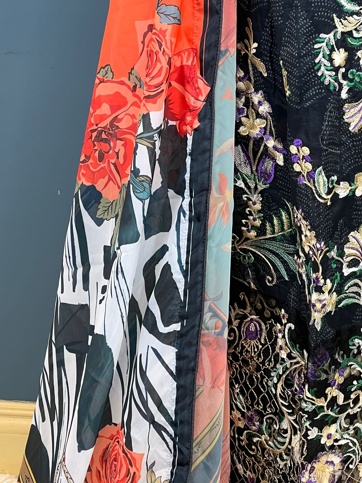 Pakistani lawn stitched Embroidered Suit Ready To Ship