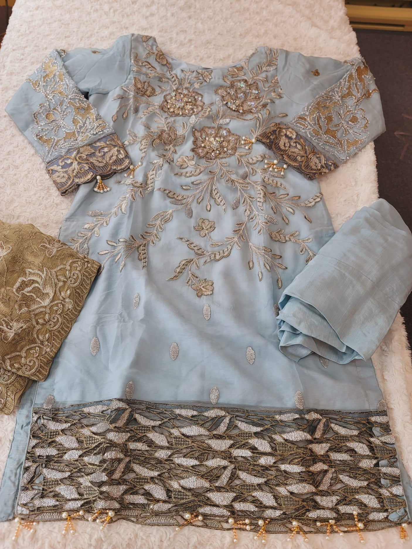 Pakistani Stitched Embroidery Party Wear Dresses Ready To Ship