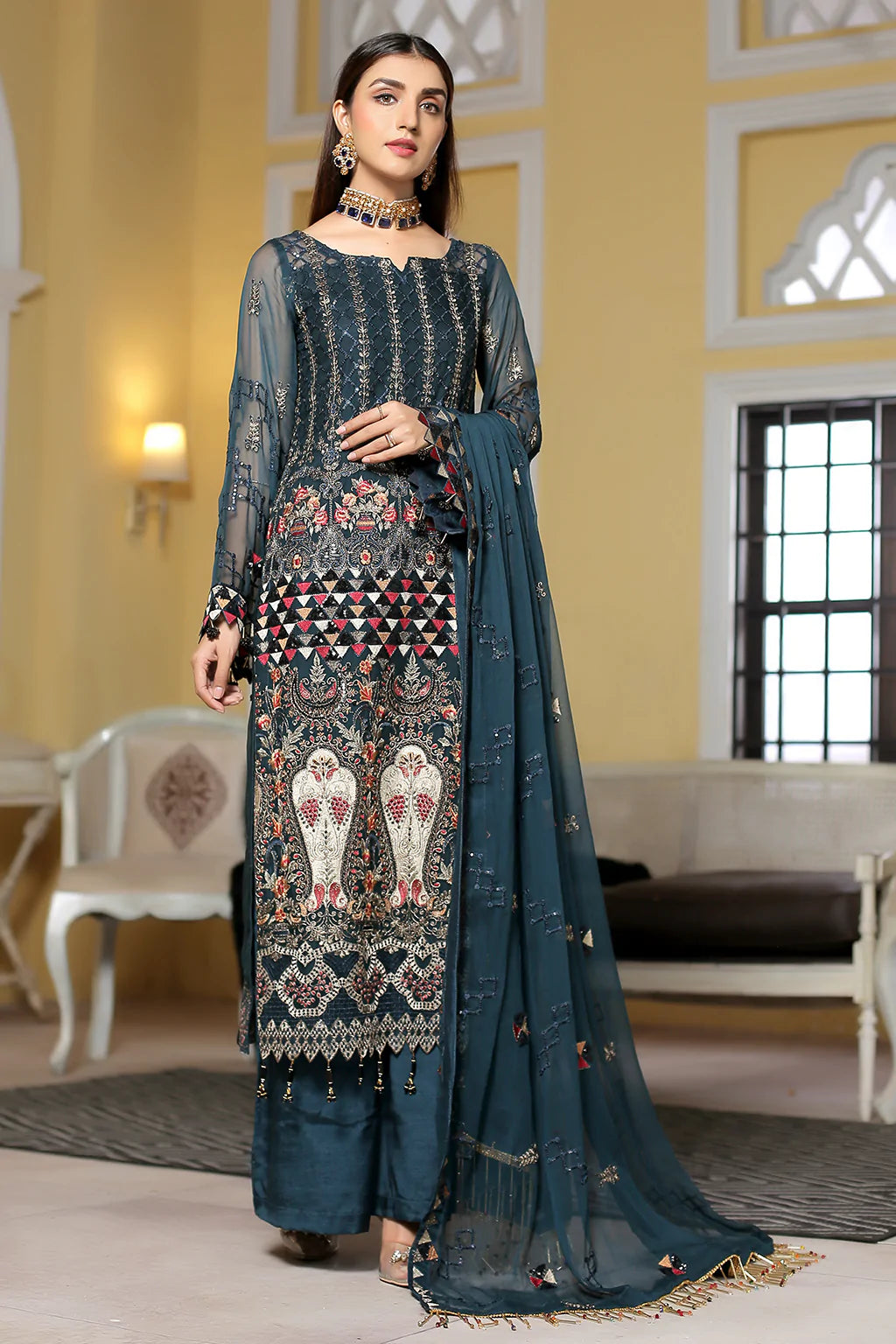 La'Fleur By Maryam's Chiffon Embroidered Collection