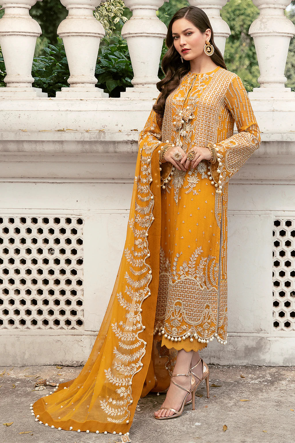 La Fuchsia By Afrozeh Embroidered Chiffon Suits