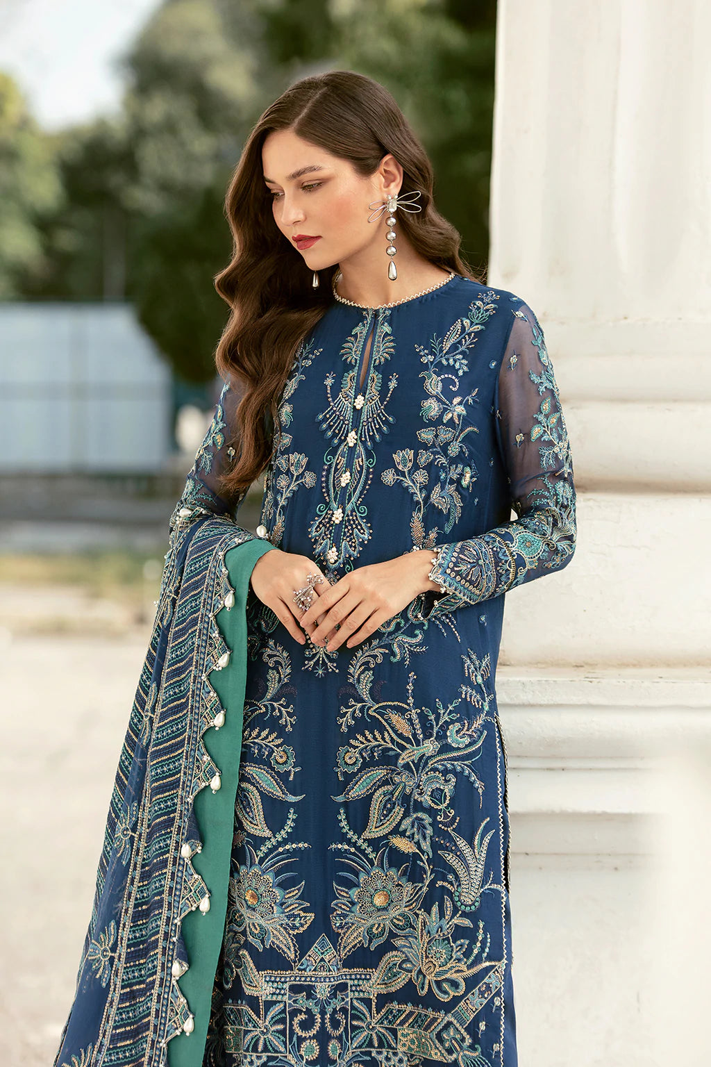 La Fuchsia By Afrozeh Embroidered Chiffon Suits