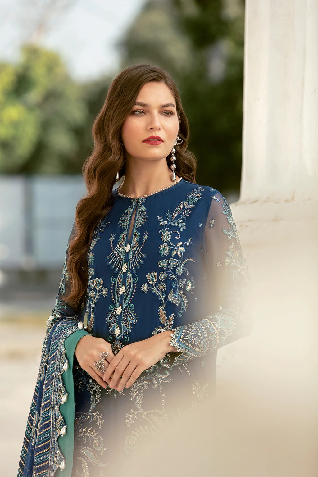 La Fuchsia By Afrozeh Embroidered Chiffon Suits